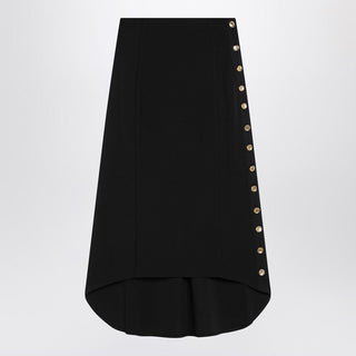 Black Milan Stitch Skirt With Buttons - By Baano