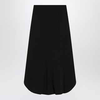 Black Milan Stitch Skirt With Buttons - By Baano