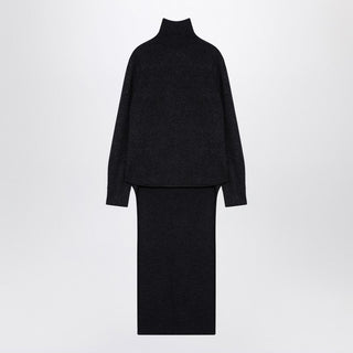 Dark Grey Turtleneck With Drawstring - By Baano