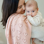 100% Cotton Luxury Knit Heart Swaddle Baby Blanket - By Baano