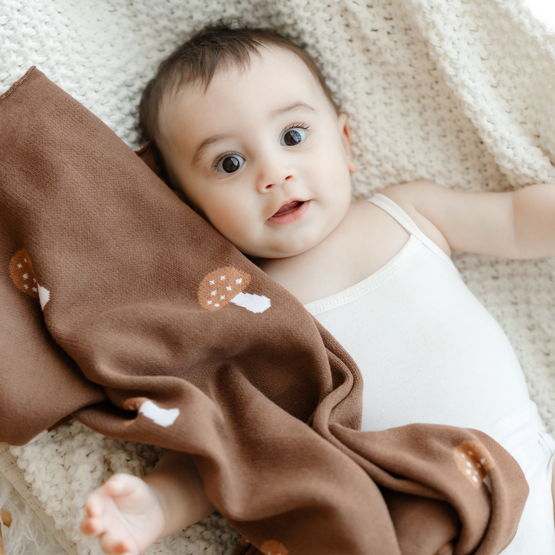 Luxury Knit Mushroom Swaddle Baby Blanket - By Baano