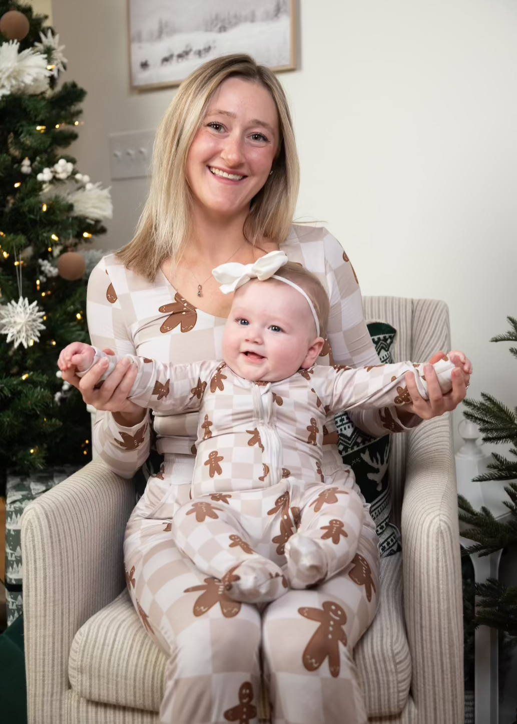 Bamboo Baby Christmas Sleepers | Matching Family Holiday Pajamas - Gingerbread