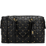 Diamond Quilted Vegan Leather Weekender Tote Bag Travellty