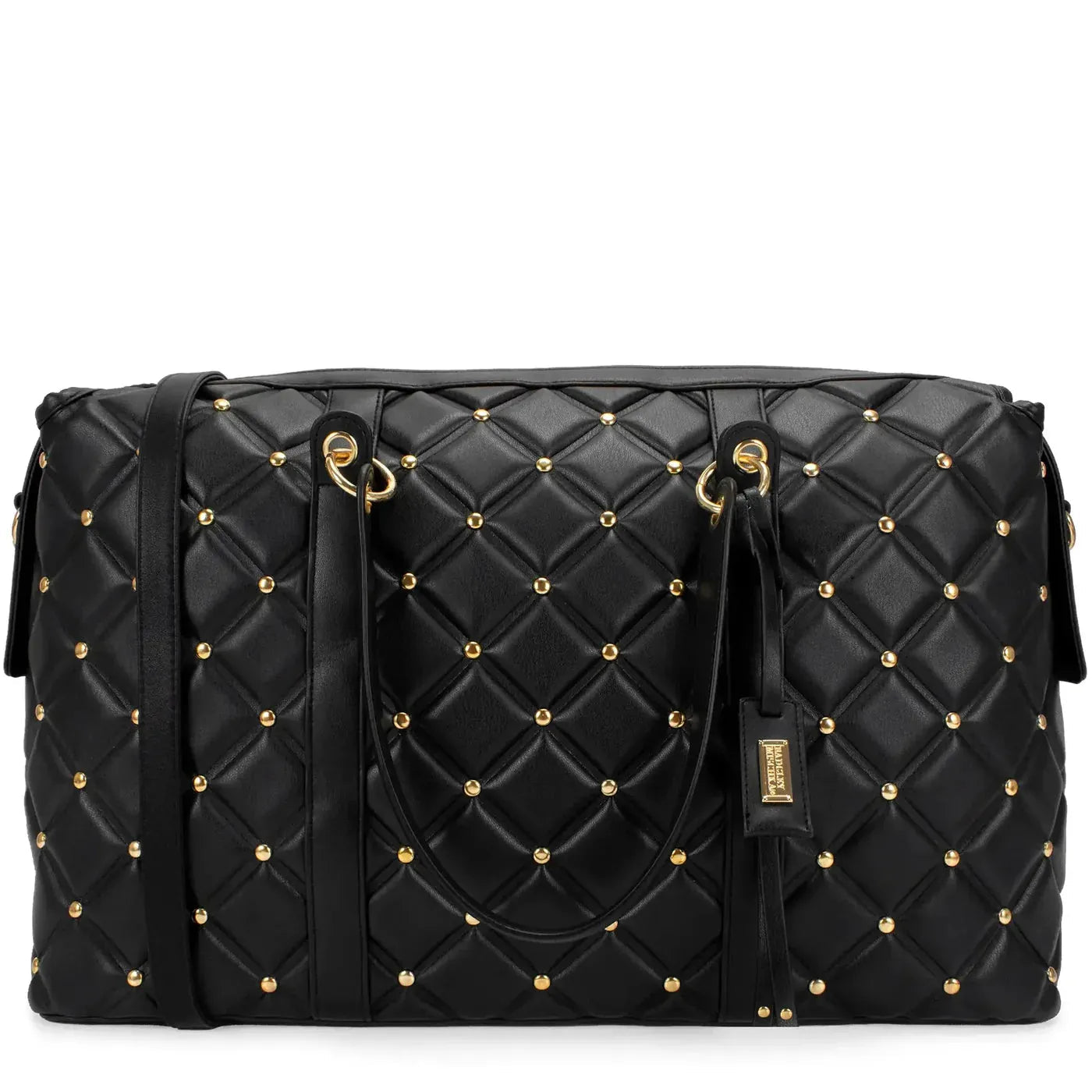 Diamond Quilted Vegan Leather Weekender Tote Bag Travellty