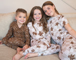 Bamboo Toddler and Kids Christmas Pajamas | Matching Family Holiday Set - Skating Gingerbread
