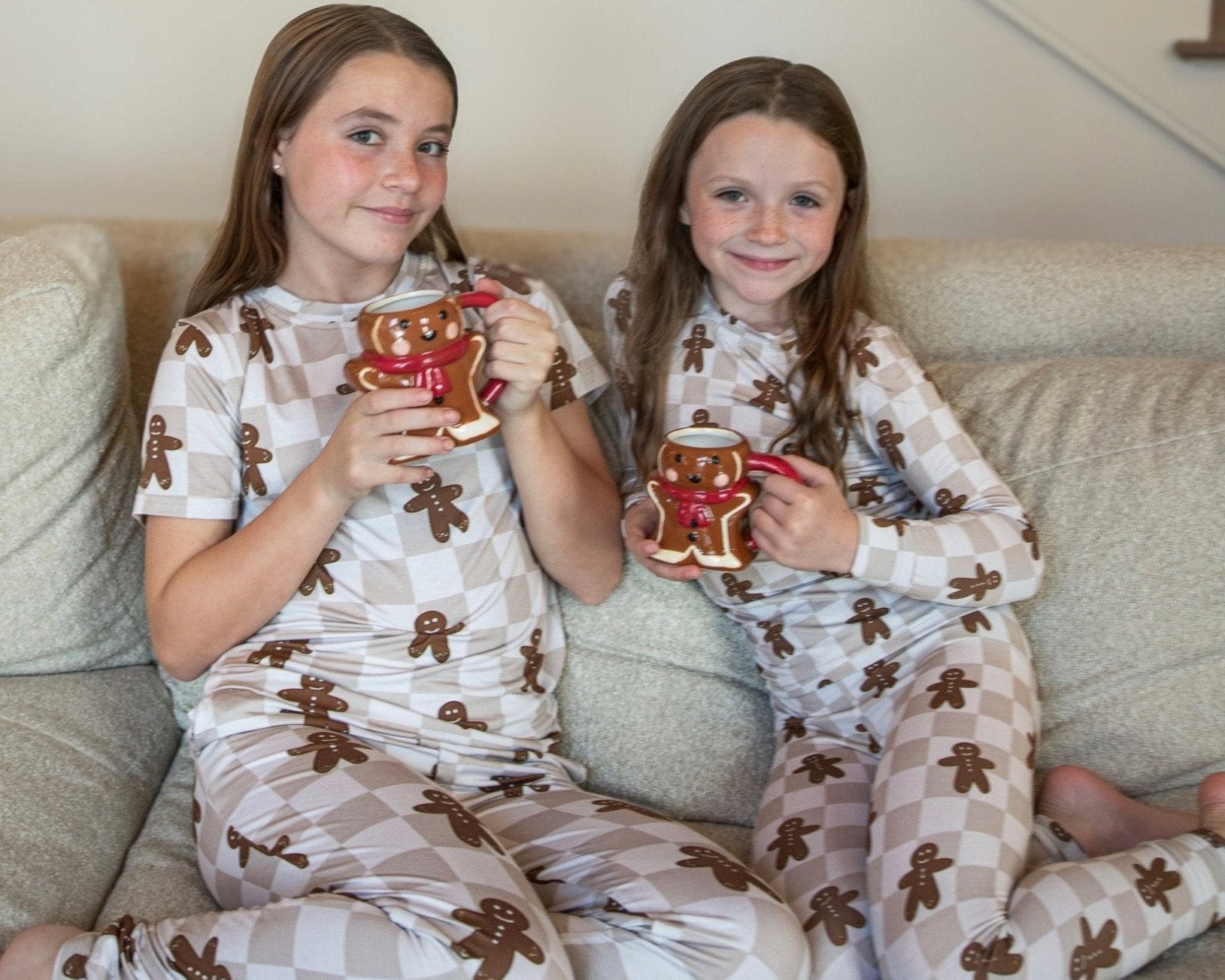 Bamboo Youth Christmas Pajamas | Matching Family Holiday Set - Gingerbread