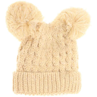 Kids Multi Tone Double Pom C.C Beanies