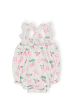 Berries & Bows Ruffle Cross Back Romper