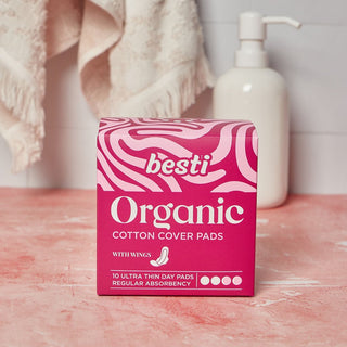Besti 100% Organic Cotton Day Pads (10 Count)