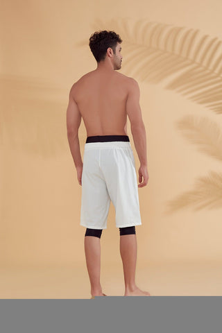 White Men's Shorts S2354 - By Baano