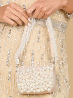 Mini Flap Bag with Pearls Handle - By Baano