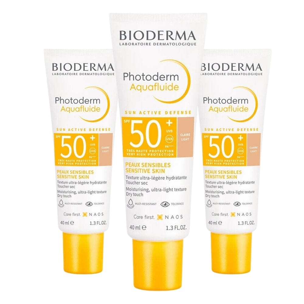 Bioderma Photoderm SPF 50+ Aquafluide Tinted Sunscreen 40 ml Light -3 Pack Chivela