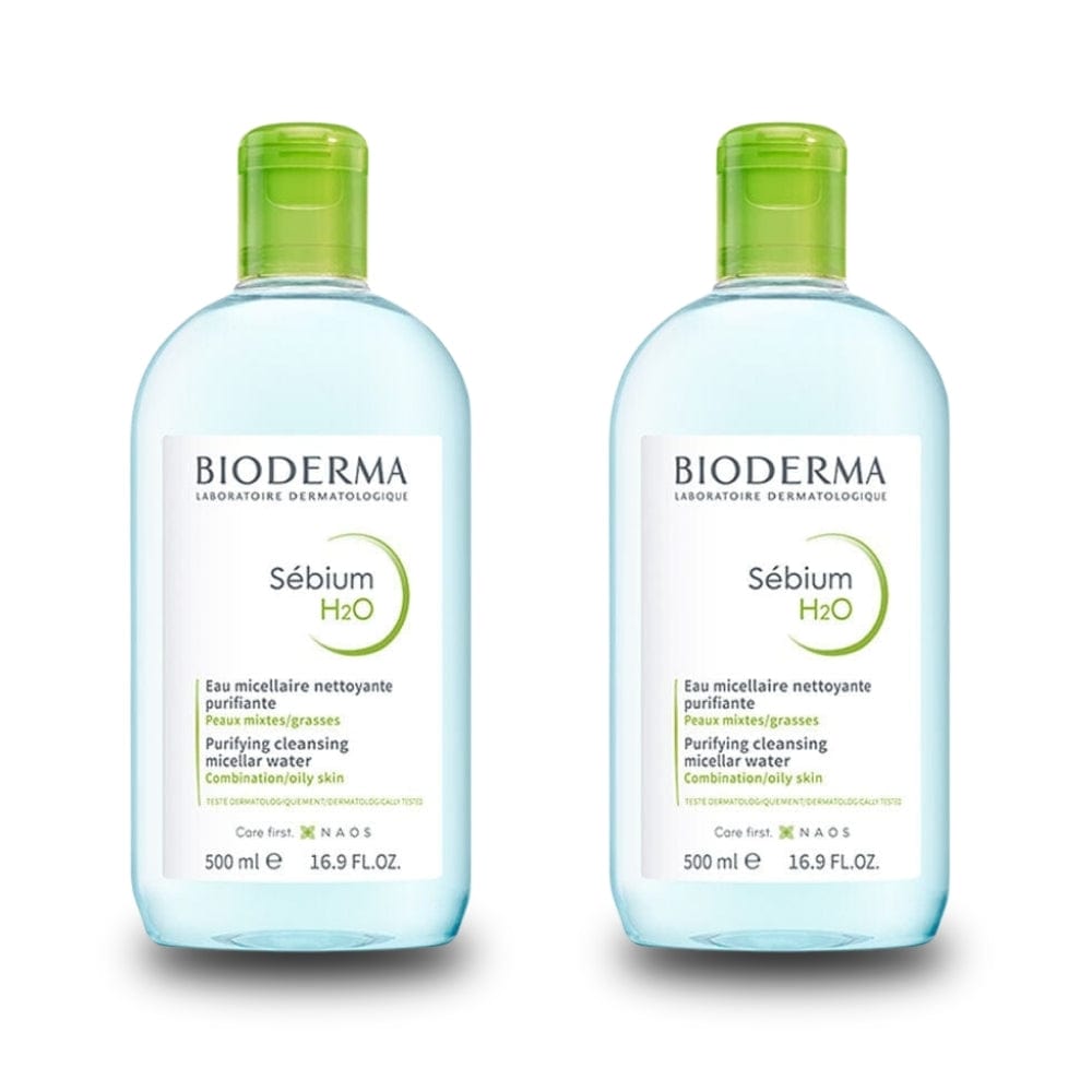 Bioderma Sebium H2O Face and Makeup Cleansing Water 500 ml -2 Pack - By Baano
