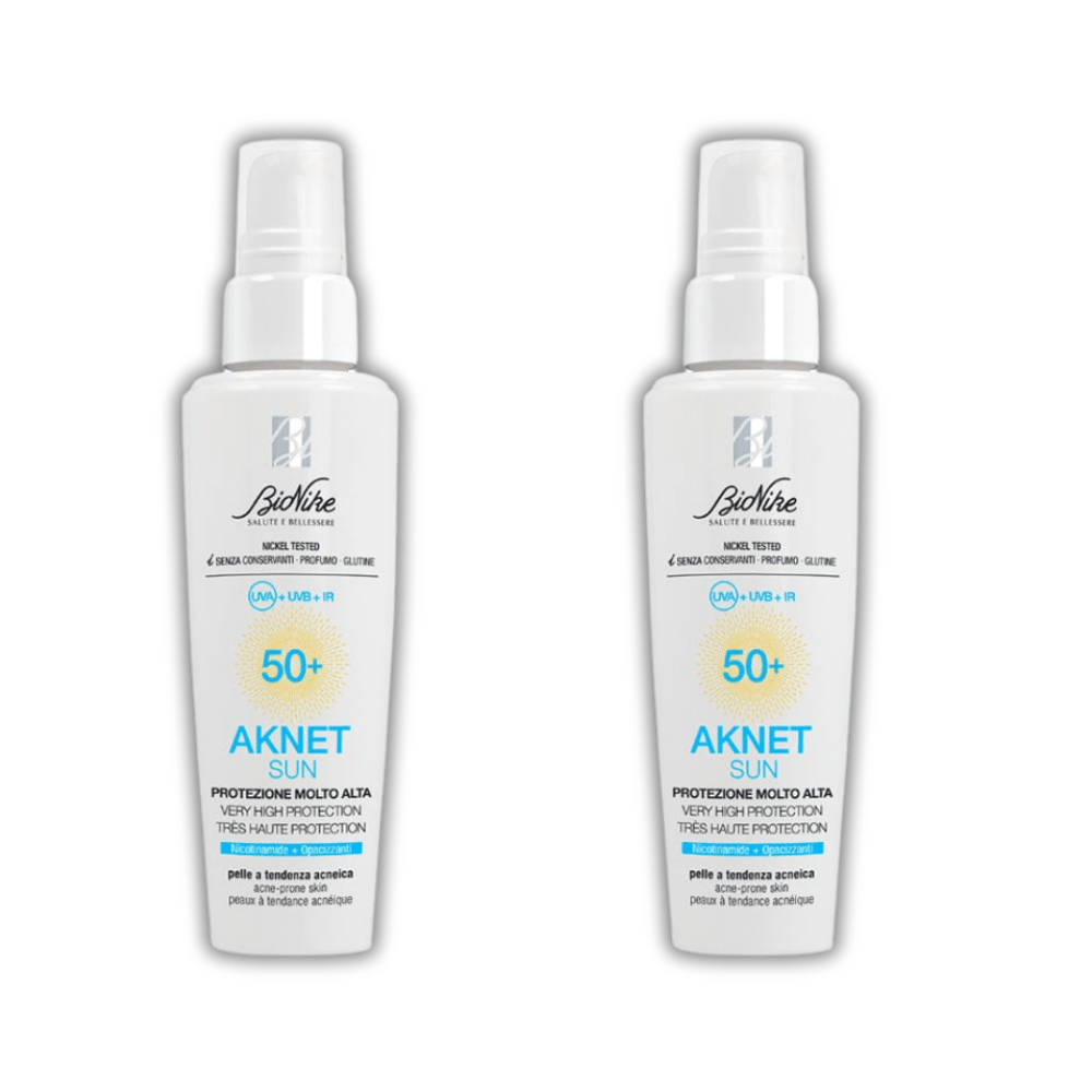 Bionike Aknet Sun Sunscreen Cream Gel Spf50+ 50 ml -2 Pack - By Baano