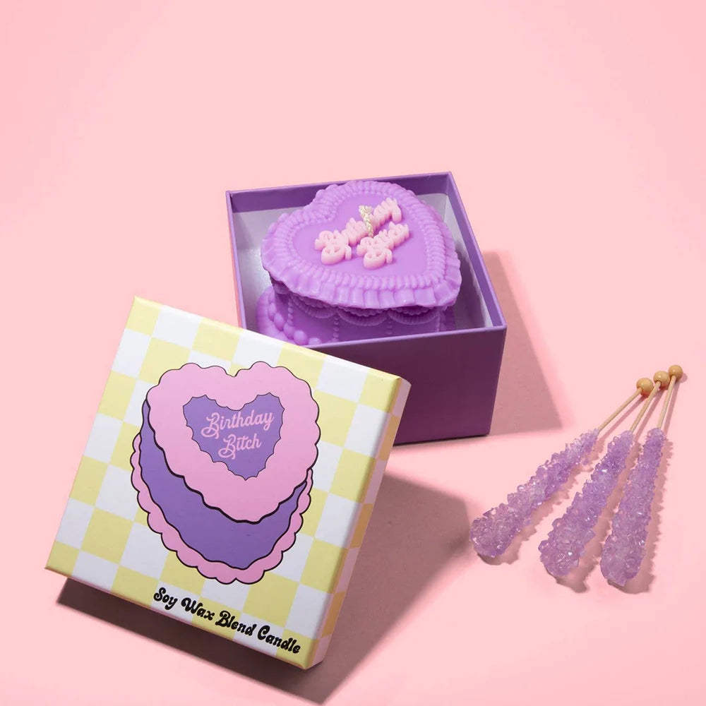 Birthday B**** Heart Candle