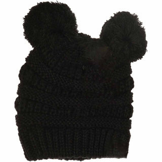 BABY Solid Double Pom C.C Beanie