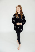 Black/Coconut Bow Cozy Cardigan