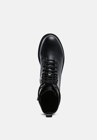 Black Lug Sole Biker Boots