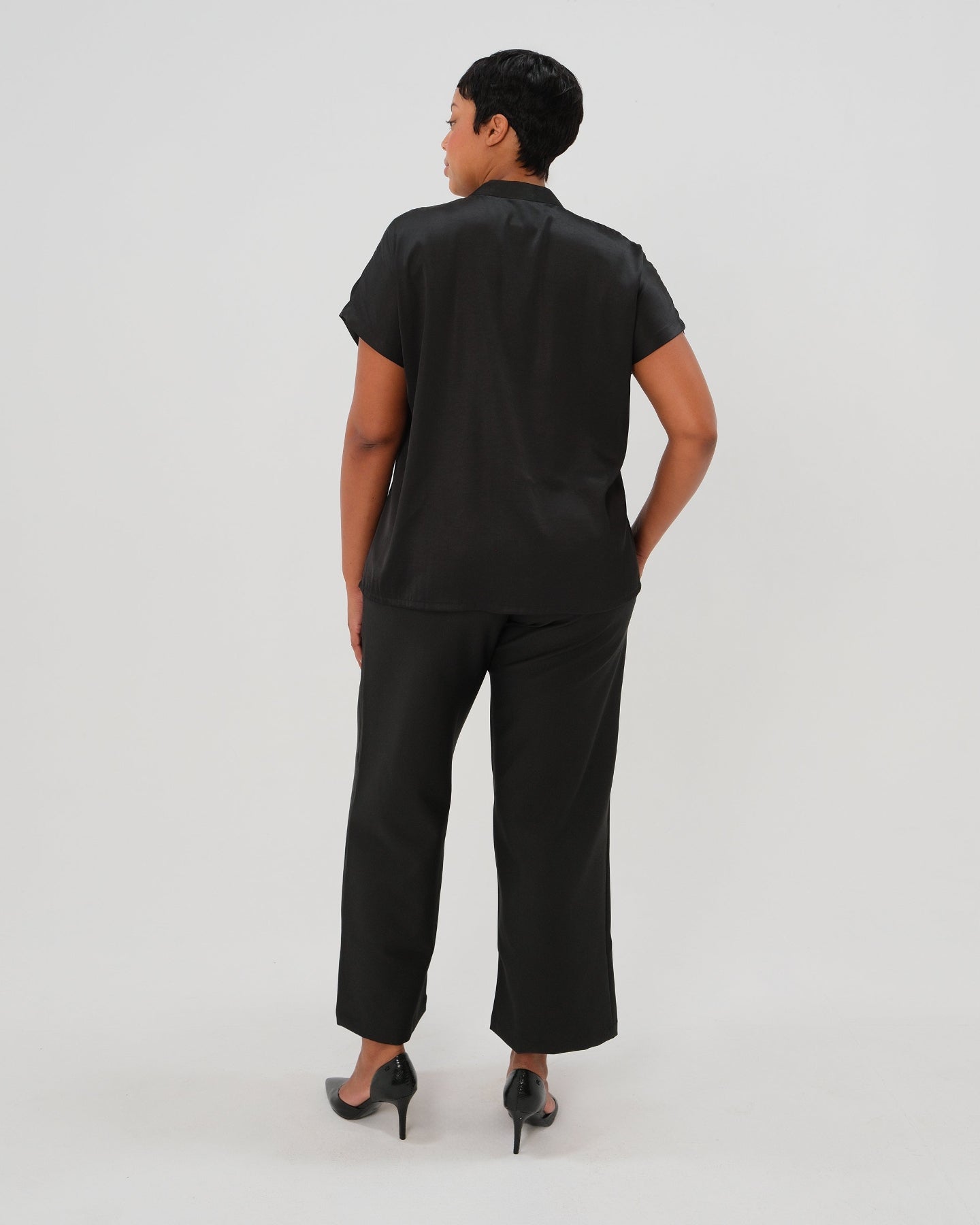 Nathalie Wide Leg Black Maternity Trouser (Regular & Petite)