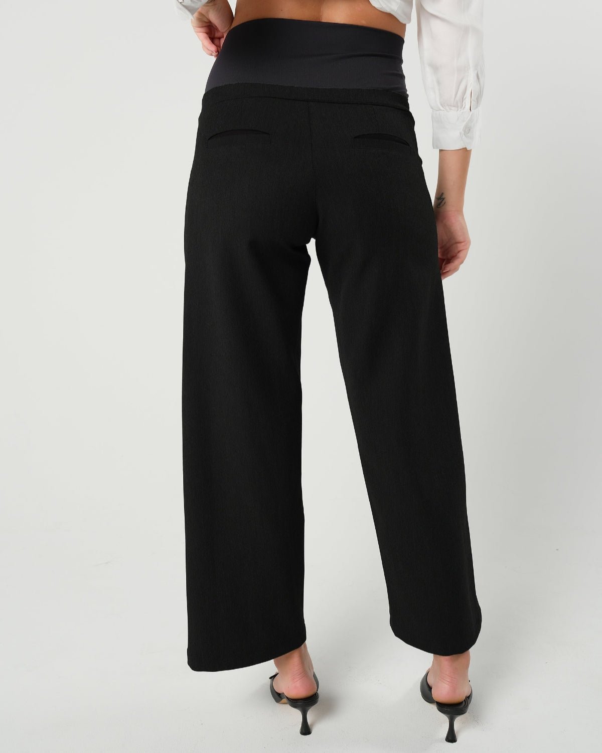 Nathalie Wide Leg Black Maternity Trouser (Regular & Petite)