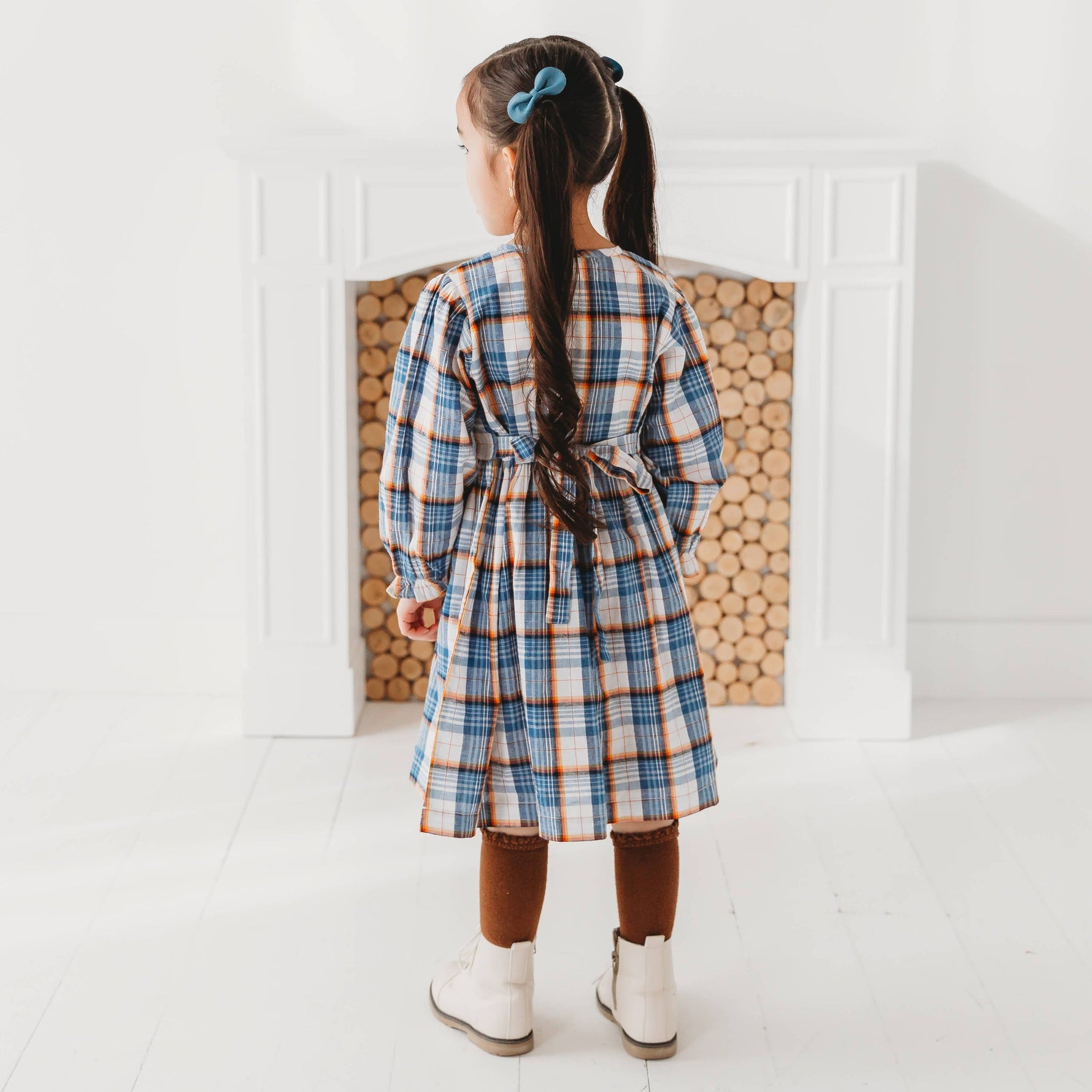 Blue Mix Plaid Dress - By Baano