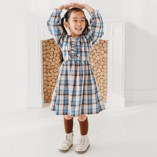 Blue Mix Plaid Dress