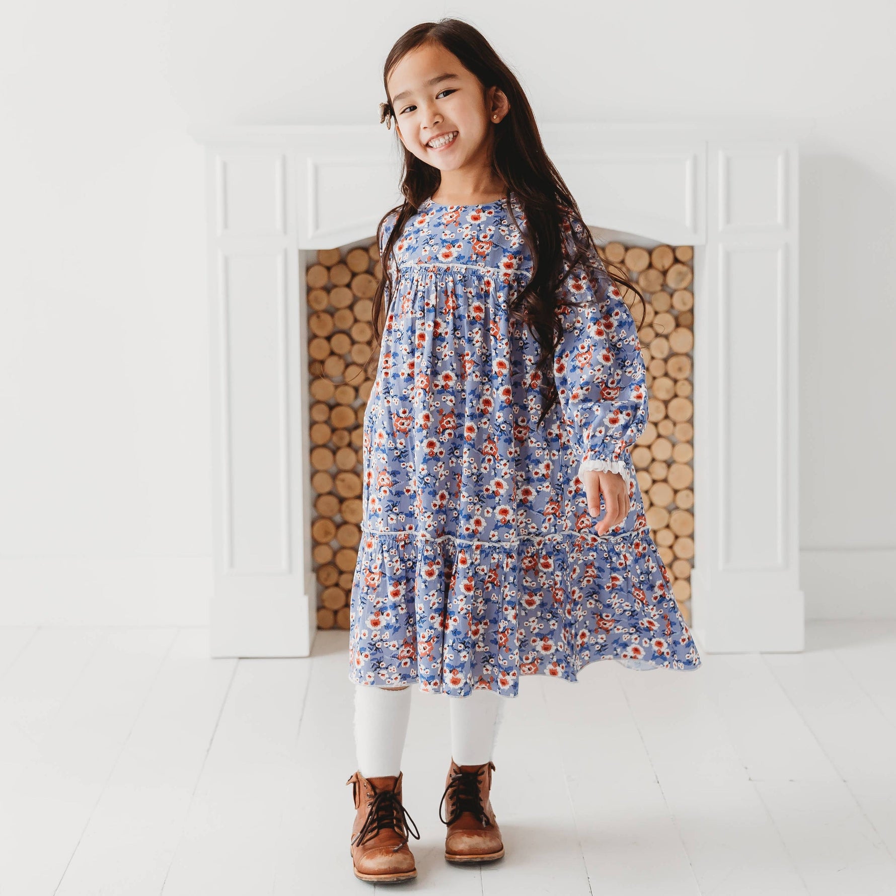 Blue Printed Flared Dress - By Baano