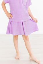 Bright Lilac Scrunchy Twirl Skort