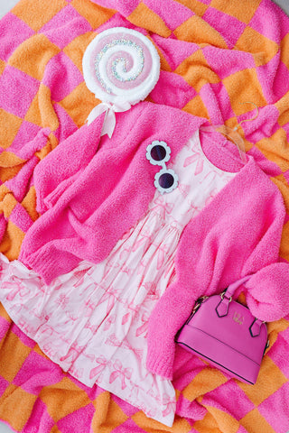 SALE Bright Pink Cozy Cardigan - By Baano