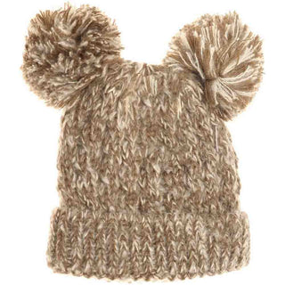 Kids Multi Tone Double Pom C.C Beanies