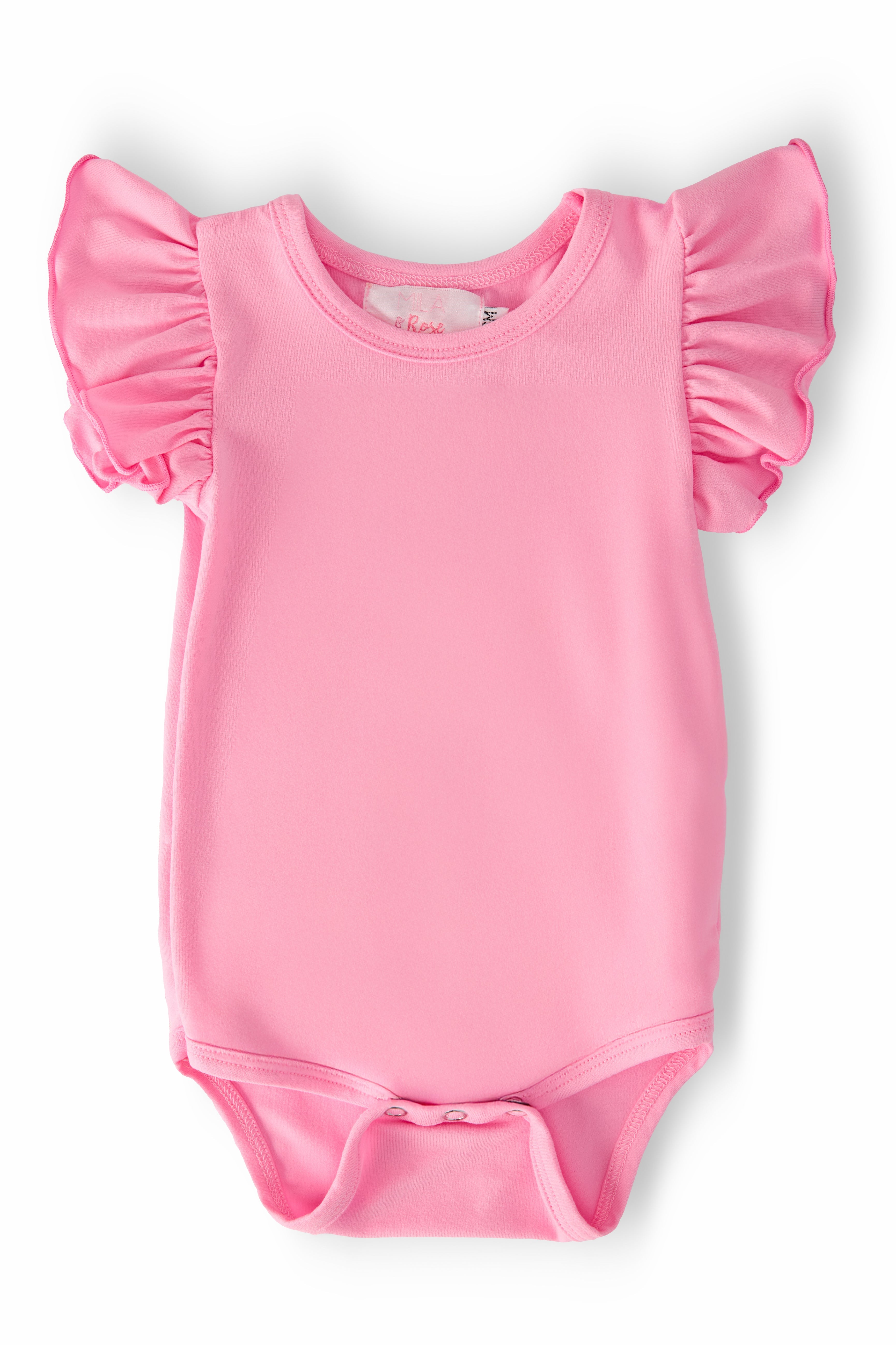 Bubblegum Pink S/S Flutter Bodysuit