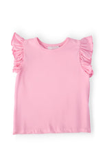 Bubblegum Pink S/S Ruffle Tee