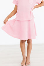 Bubblegum Pink Scrunchy Twirl Skort