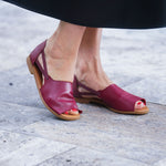 Burgundy Vintage Peep Toes - By Baano