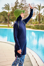 Lycra Navy Burkini Modest Swimwear M2482 - By Baano