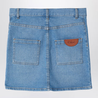 Blue Denim Mini Skirt - By Baano