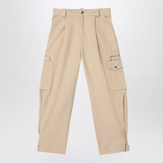 Beige Cotton Cargo Pants - By Baano