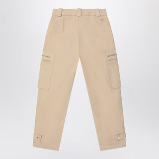 Beige Cotton Cargo Pants - By Baano