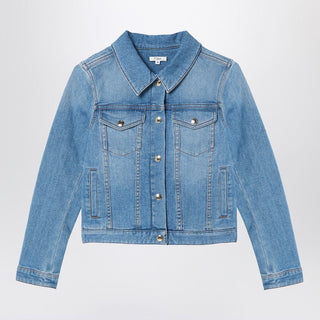 Blue Washed-effect Denim Jacket