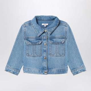 Blue Washed-effect Denim Jacket - By Baano