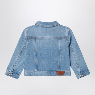 Blue Washed-effect Denim Jacket - By Baano