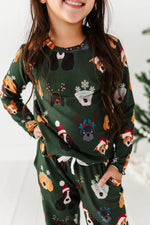 Christmas Doggies | GIRLS WIDE-LEG SET - By Baano