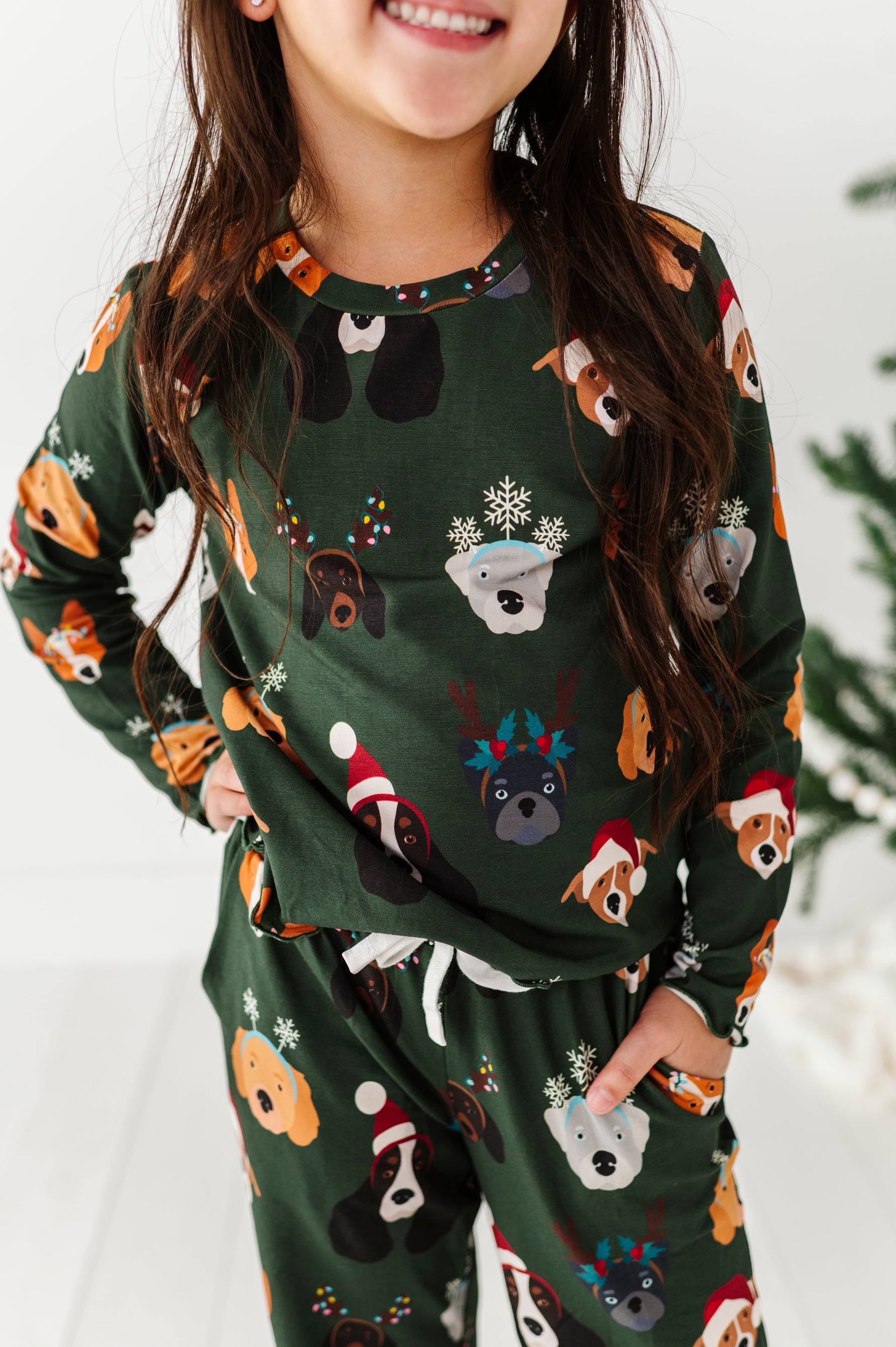 Christmas Doggies | GIRLS WIDE-LEG SET - By Baano