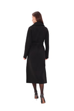 Cambridge Comfort Wraparound Wool Cashmere Coat in Black
