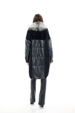 Genuine Silver Fox Fur Italian Cashmere Wool Freudenberg Comfortemp® Coat
