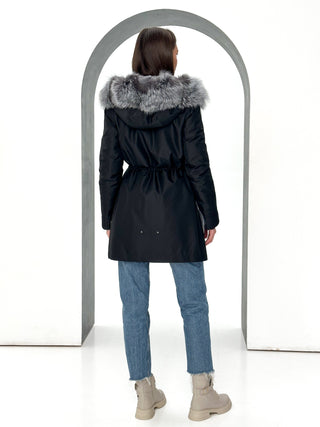 Genuine Silver Fox Fur Rabbit Fur Insulated Parka - By Baano