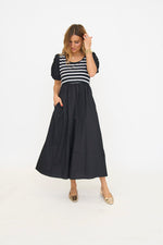 Balloon Sleeve Mixed Media Dress - By Baano