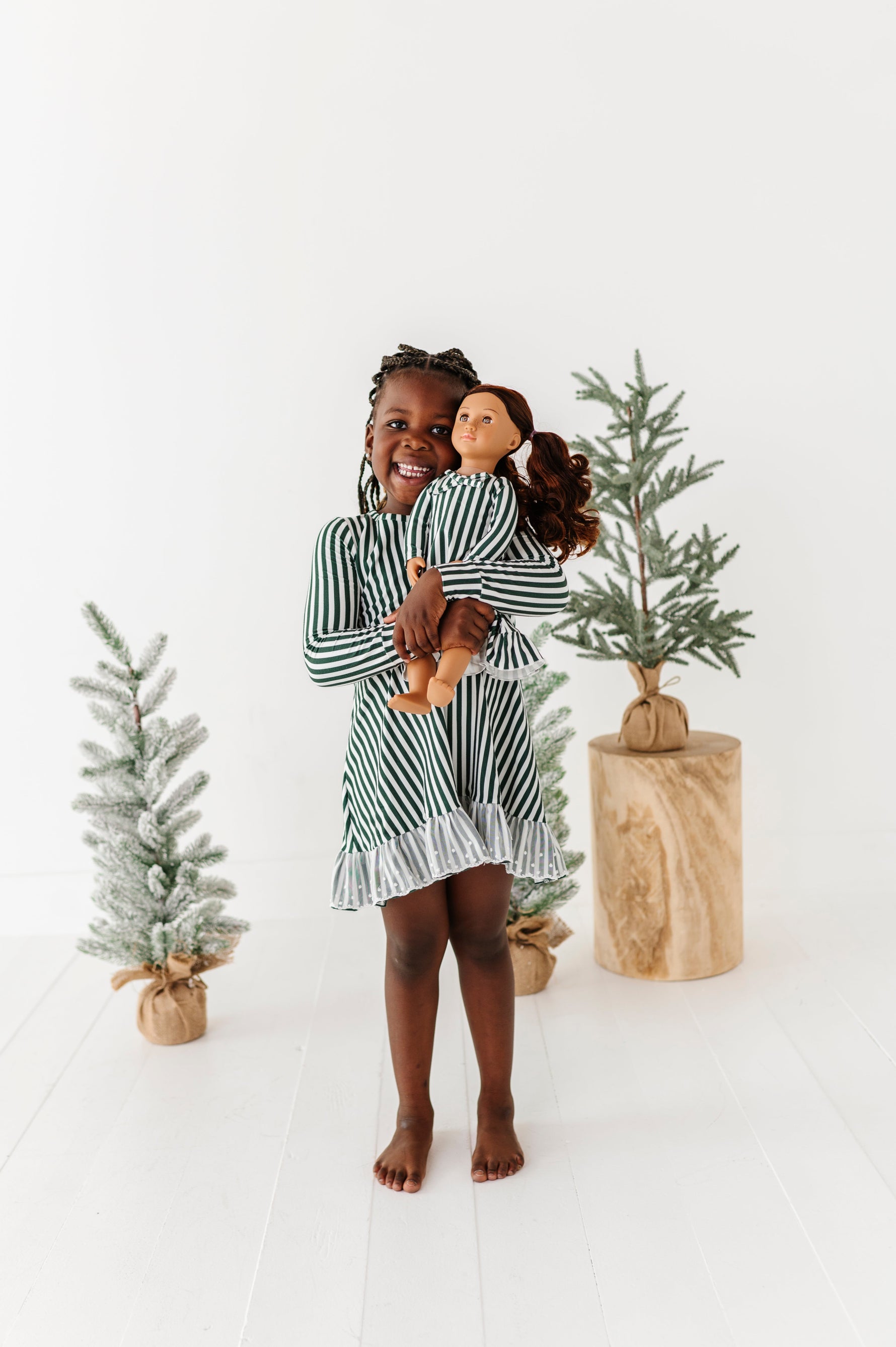 Green Stripes | DOLL DRESS - By Baano