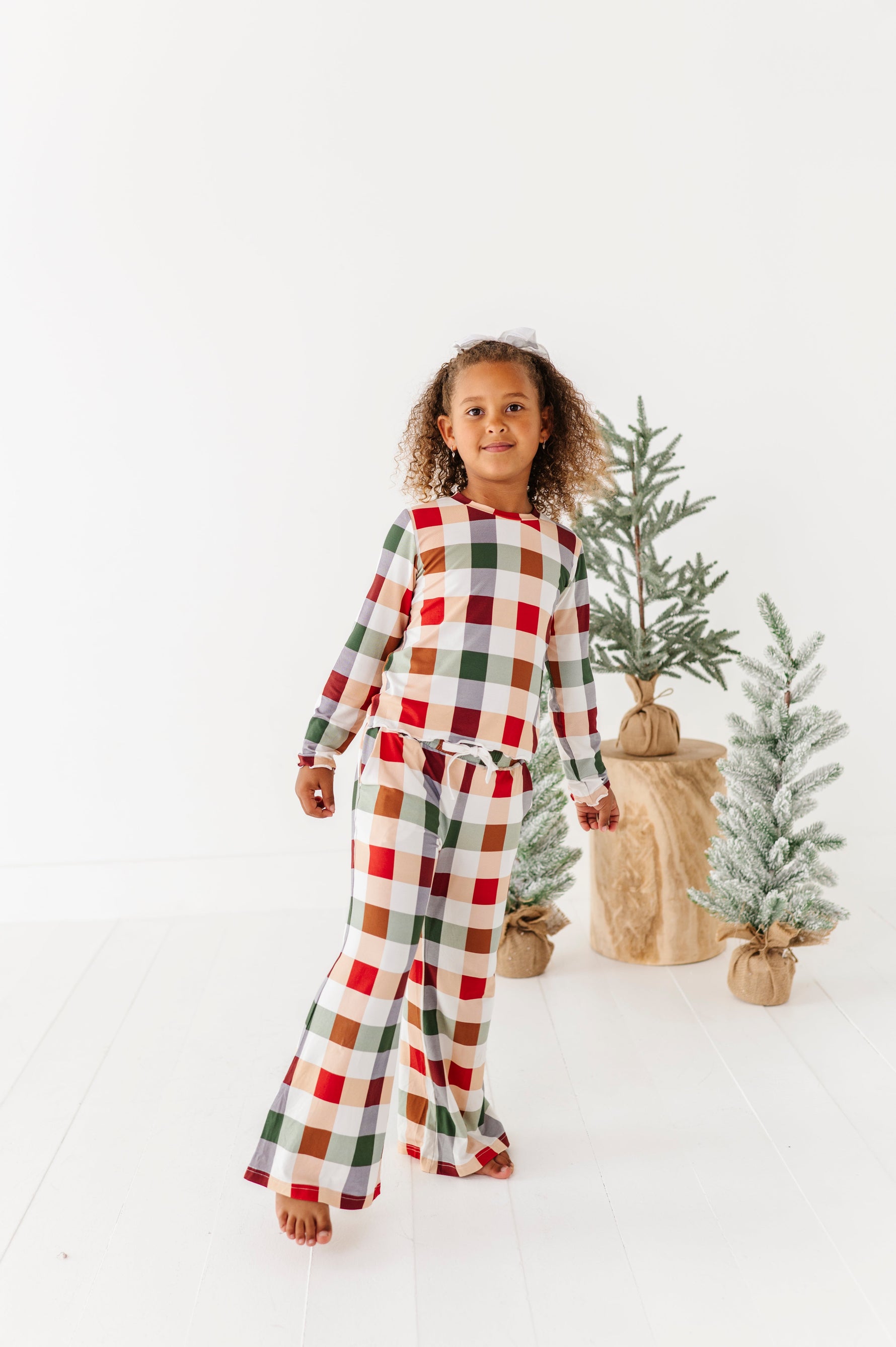 Holiday Plaid | GIRLS WIDE-LEG SET - By Baano