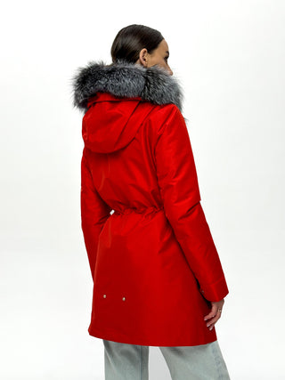 Genuine Silver Fox Fur Rabbit Fur Insulated Parka - By Baano
